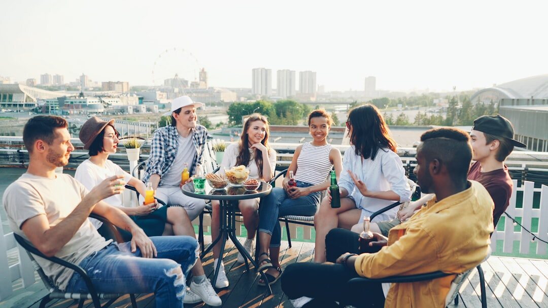 group of friends talking